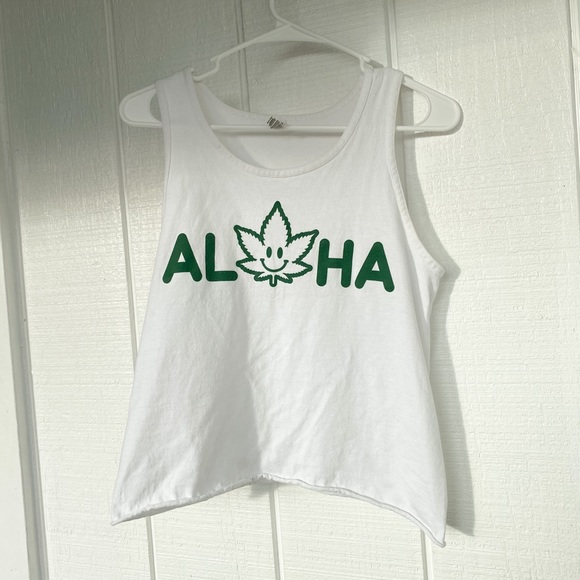 SOLD Pakalolo Leaf Print Weed Tank Top - Picture 5 of 7